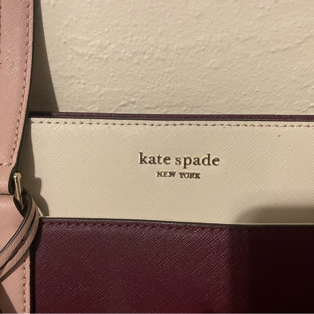 Kate Spade Burgundy and Cream Tote Bag - Picture 2 of 7
